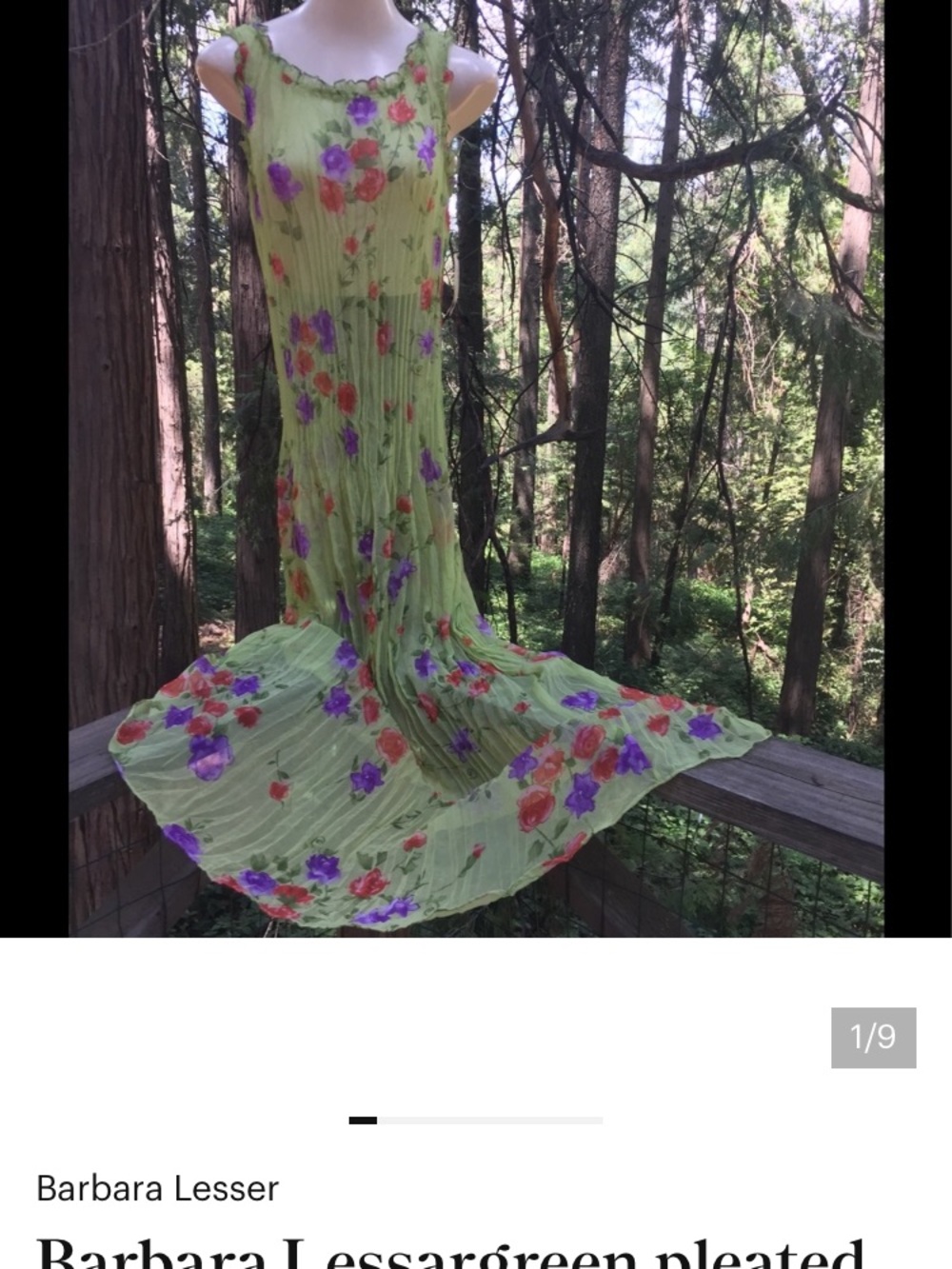 Lime Green Floral Pleated Maxi Dress